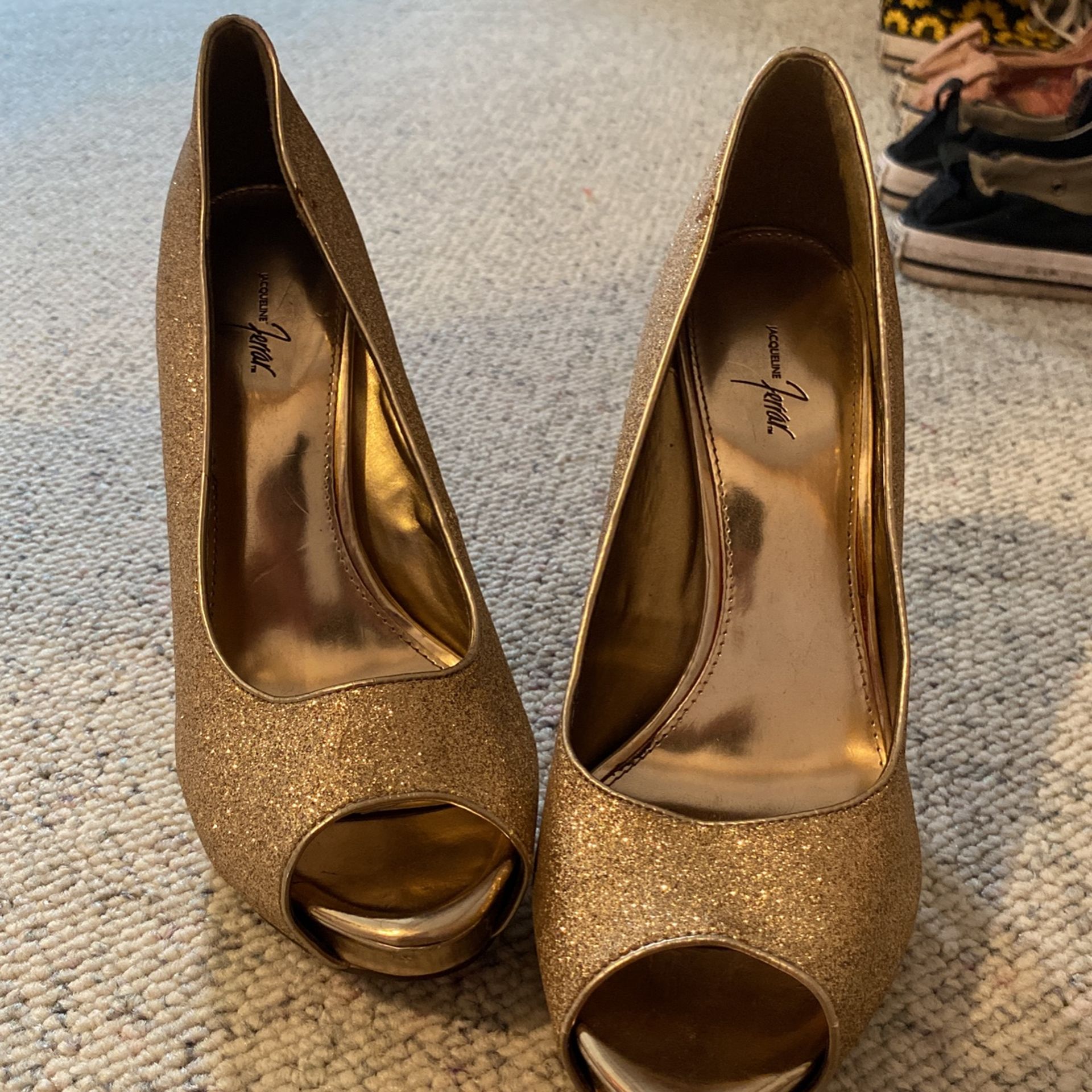 Jacqueline Ferrar Gold Heels