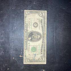 1950 Series B Error 5$ Bill
