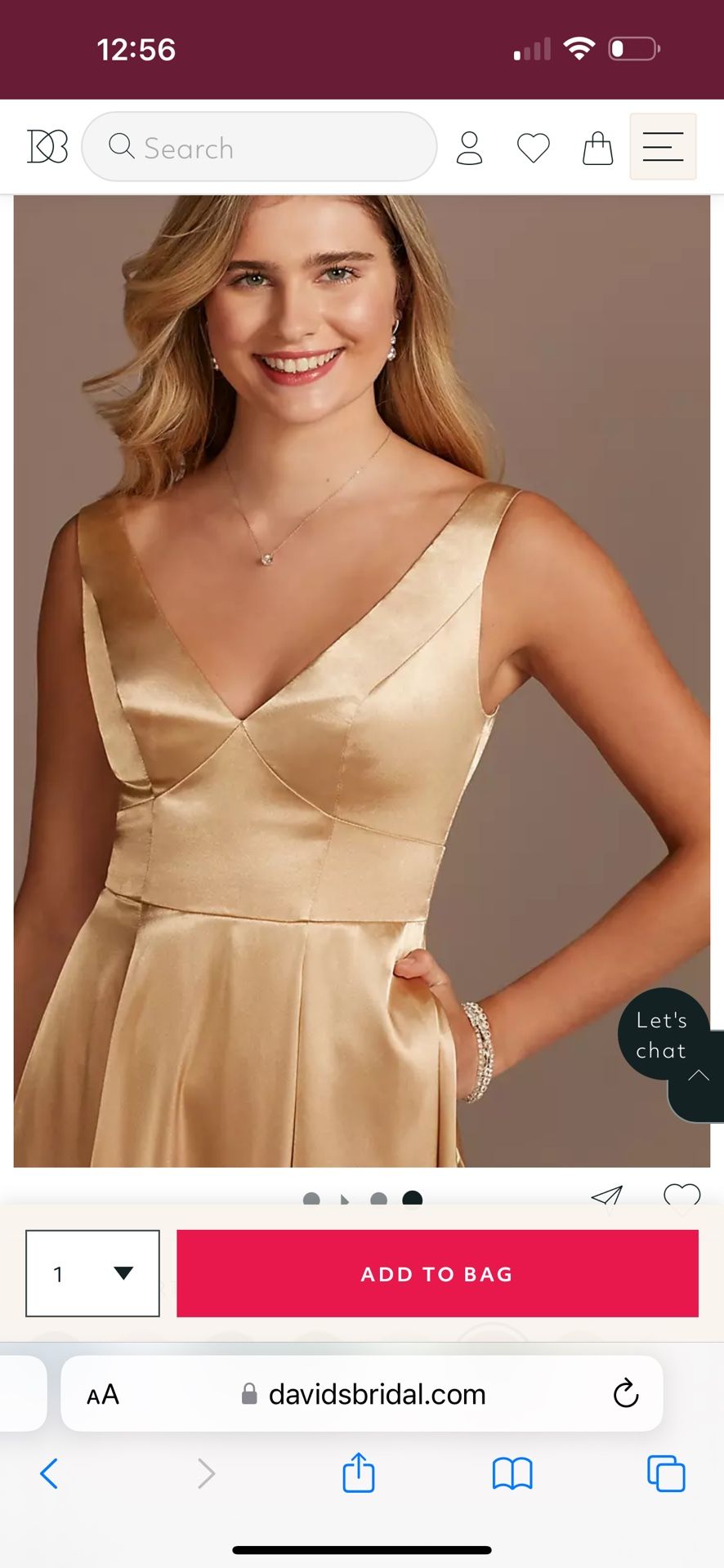 David's bridal Martini olive Long Formal Dress