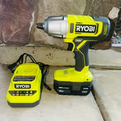 RYOBI ONE+ 18V Cordless 1/2 in. Impact Wrench Kit with 4.0 Ah Battery and Charger new