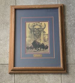 Bev Doolittle BUFFALO BROTHER  Matted & Framed Art Print Bison Native American 14x17"