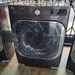 Gas Dryer LG Black Steel Turbo Steam Mega Capacity 9.0 CU.FT.