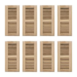 8Pcs Red Oak Hardwood Drop in Floor Register, 4X10 Inch, with Damper, High Output Air Flow, Unfinished