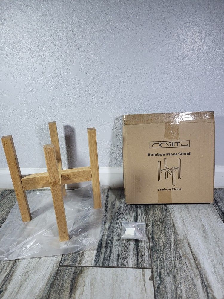 Adjustable Indoor Plant Stand, Fits Pots 8-12 inches | Made from Sustainable Bamboo | Everything Needed for Assembly Included