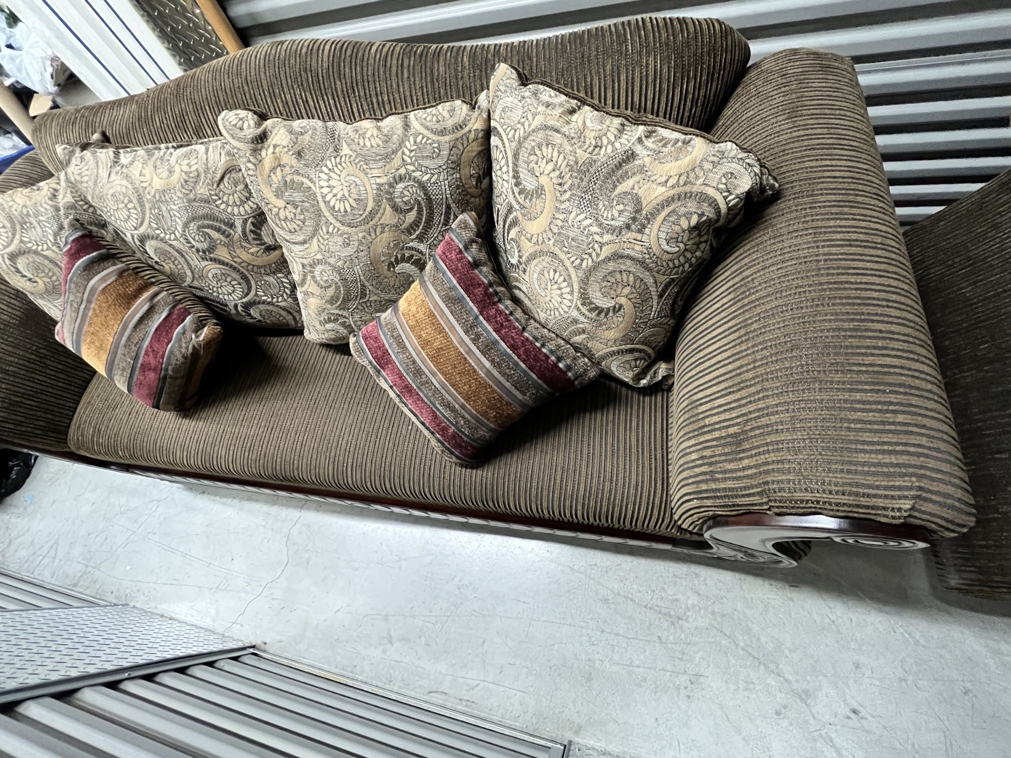 Sofa and sofa love seat with pillows