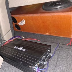 15 Skar EVL  In Custom birchwood Woood  EnclosureTUNED TO 32HZ (BOX IS BAFFLED) Custkm Lowz  W/skar Skv2 1500 Amp  Amp