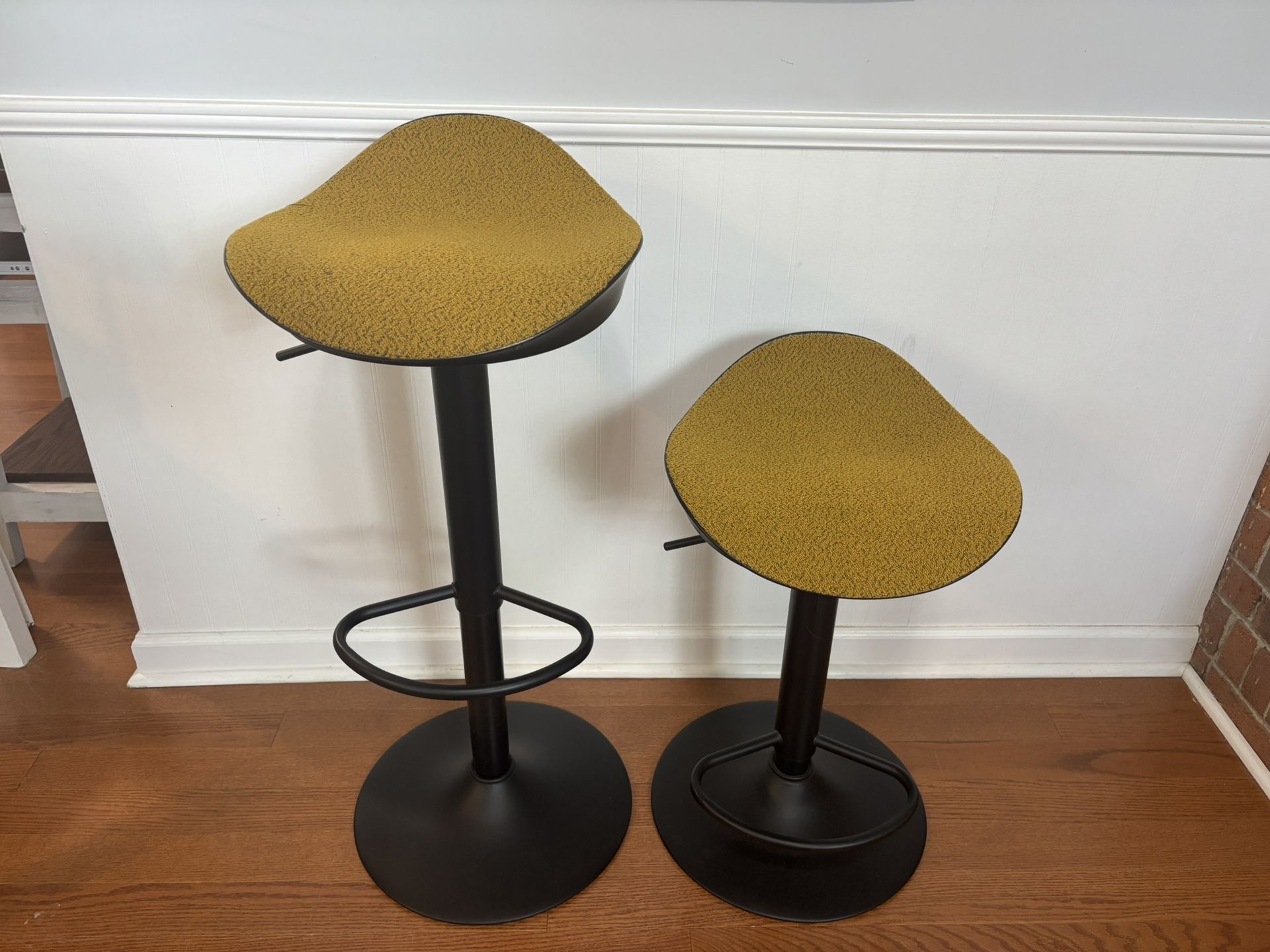 Set of Two Adjustable Modern Barstools