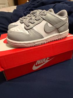 Nike Dunk Low Toddler Sneakers Gray White Size 8