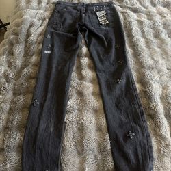Ksubi Limited Edition Black Jeans Size 31 Cross Detail