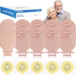 20 Colostomy Bags+10 Barriers, Two-Piece System with Hook and Loop Closure 