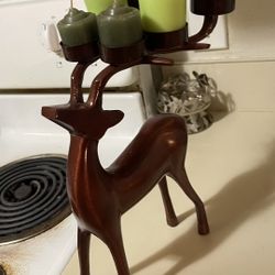 bronze deer candle holder