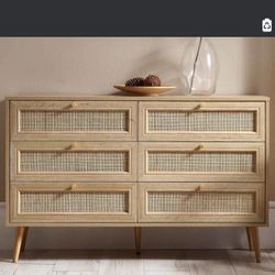 2 Ratan Front Identical Dressers 