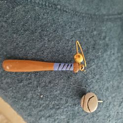Baseball  And Baseball Bat Earrings 