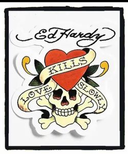 Don Ed Hardy ☠️ Love Kills Slowly ☠️ 2oz Tall Shot Glasses - Set of 4