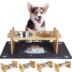 New In Box- Raised Pet Bowls for Cats and Small Dogs - Adjustable Elevated Stand Feeder(Small)