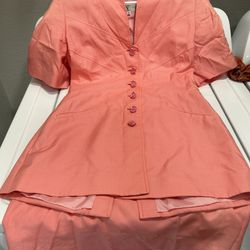 Valentino Pink Skirt+button Up Set SZ SM