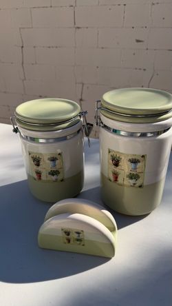Vintage Ceramic Kitchen Canister Set