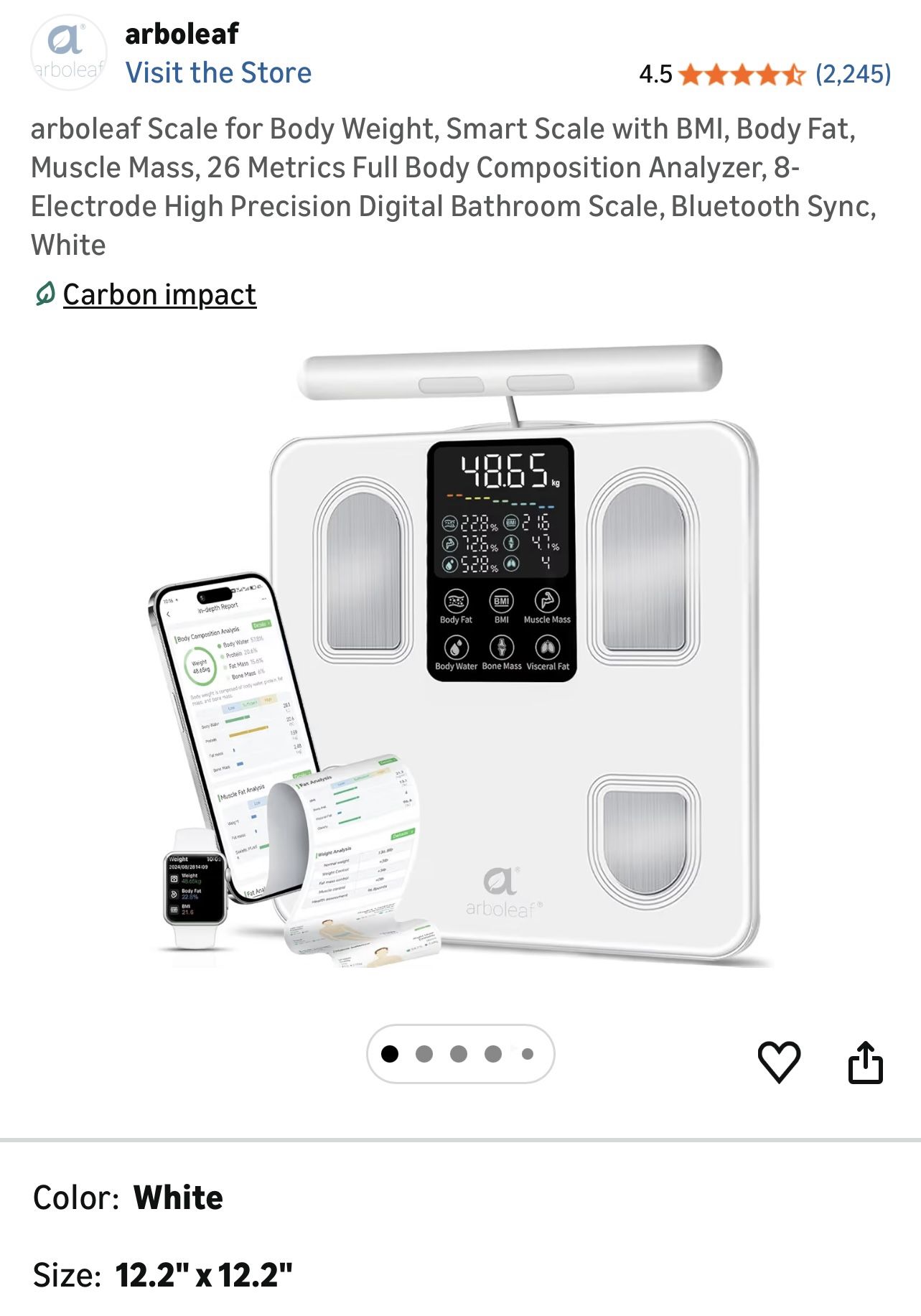 Arboleaf Eight Electrode Body Composition Scale