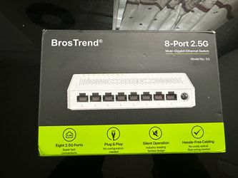 conmutador de red (switch) no administrado de 8 puertos 2.5G Multi-Gigabit de la marca BrosTrend (modelo S3).