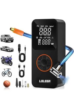 Tire Inflator Portable Air Compressor, 150PSI Bike Pump Dual-Use Type
Electric Air Pump Cordless, 3X Faster Tire Pump, Auto Shut Off, with LED, Pressu
