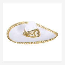 Mariachi Sombreros White and gold
