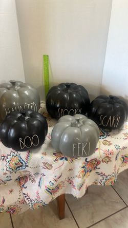 Rae Dunn Halloween Ceramic Pumpkins Set of 5