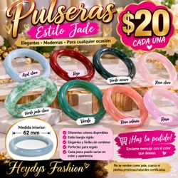 Jade-Style Bangle Bracelets – Multiple Colors