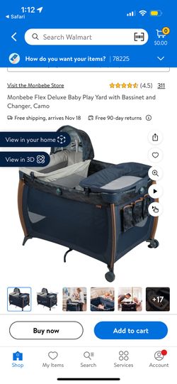 Monbebe Flex Deluxe Baby Play Yard with Bassinet and Changer