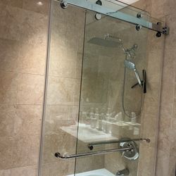 2-33”x 64” Roller Slide Glass Door 