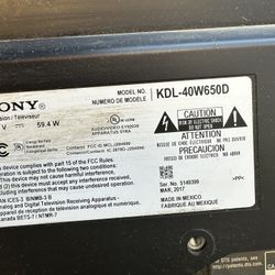 40” Sony Smart TV