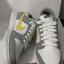 Custom Yellow Grey And White Nike Dunk Low