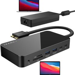 iVANKY FusionDock 1 MacBook Pro Docking Station with 150W Power Adapter, 12-in-2 Dual 4K@60Hz Monitor Dock for MacBook M1/M2/M3 Pro/Max Display Dock