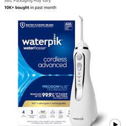 Waterpik Cordless Advanced 2.0 Water Flosser For Teeth, Gums, Braces, Dental Care With Travel Bag and 4 Tips, ADA Accepted, Rechargeable, Portable, an