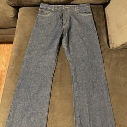 Levis Jeans Mens 36X30 Dark Blue Denim Pants 517 Boot Cut Cowboy Western Rodeo