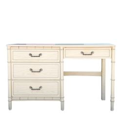 Faux bamboo Hollywood Regency style desk vanity henry link Style 