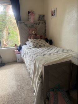 Wood twin size bed