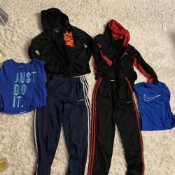 Two Nike Full zipper hoodies size L Two Nike T-shirt size L Two Addias pants size 14/16 (run small) like a Large