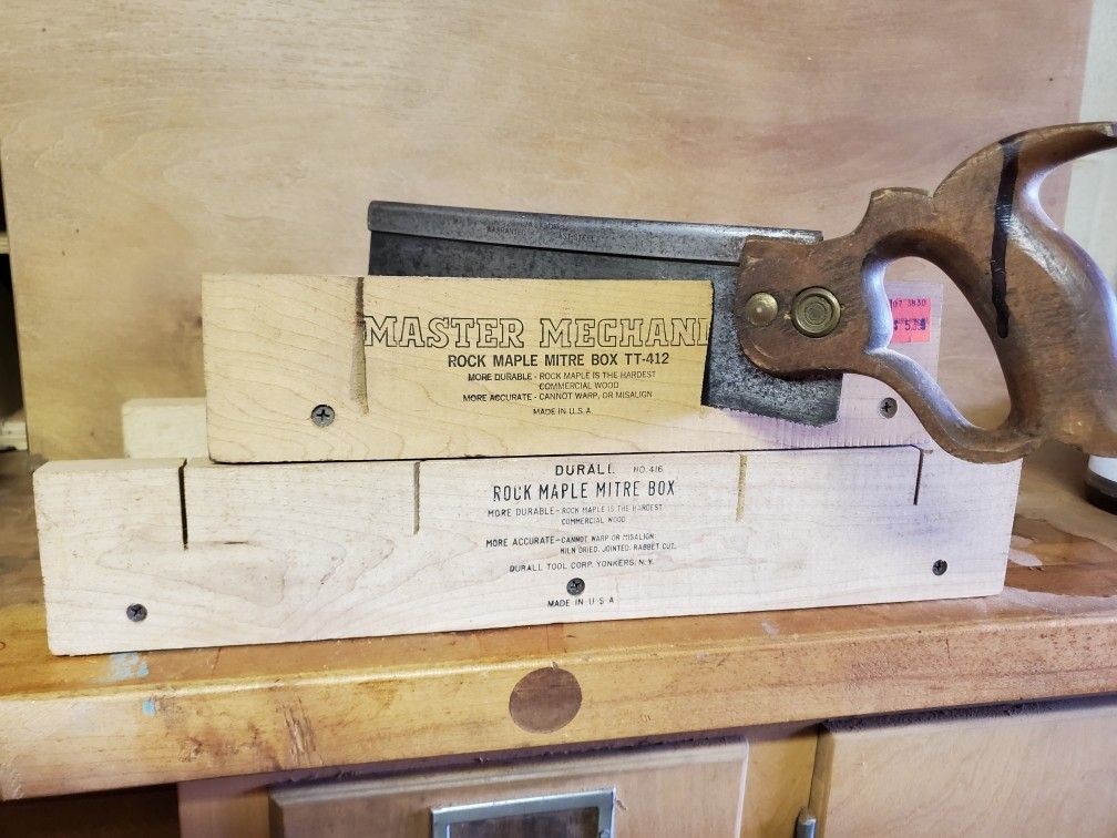 2 Mitre Boxes With 1 Saw