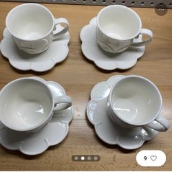 Juego De 4 Tazas Y Platos Para Te Marbella Princess House 