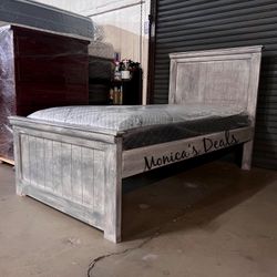 Twin Solid Wood Bed With Mattress $400