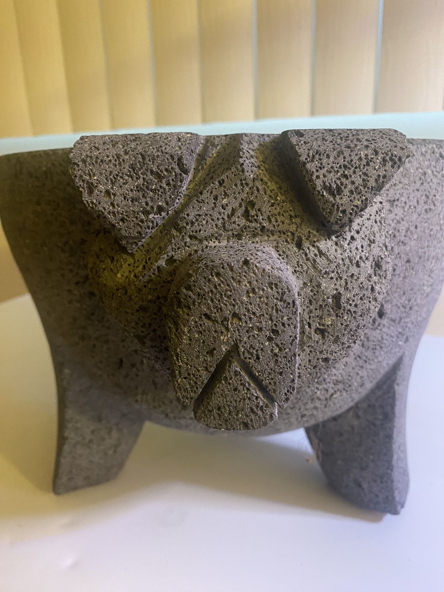 Molcajete Pitzotl 1 Gallon 4 Liters, 12 inches in Diameter made of Volcanic Stone