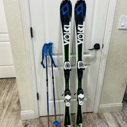 VOLKL SKIS WITH BINDINGS 140cm