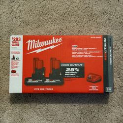 Milwaukee M12 High Output XC 5.0 Batteries and Charger