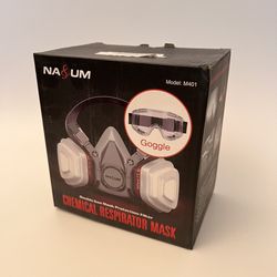 NA&UM M401 Chemical Respirator Mask With Goggle - Double Gas Mask Protection Filter 