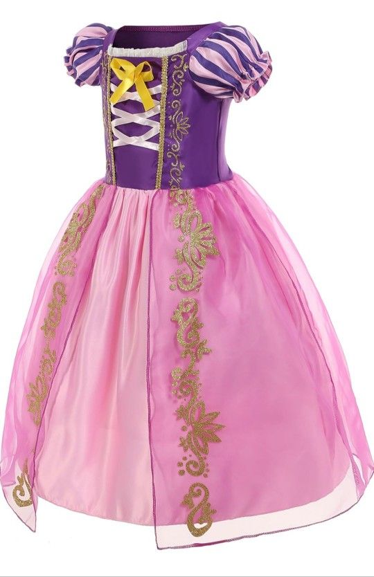 Rapunzel Princess Dress Purple Princess Dresses for Girls Toddler Costume for Girls Kids Dress Up clothes with Accessories Birthday Cosplay


