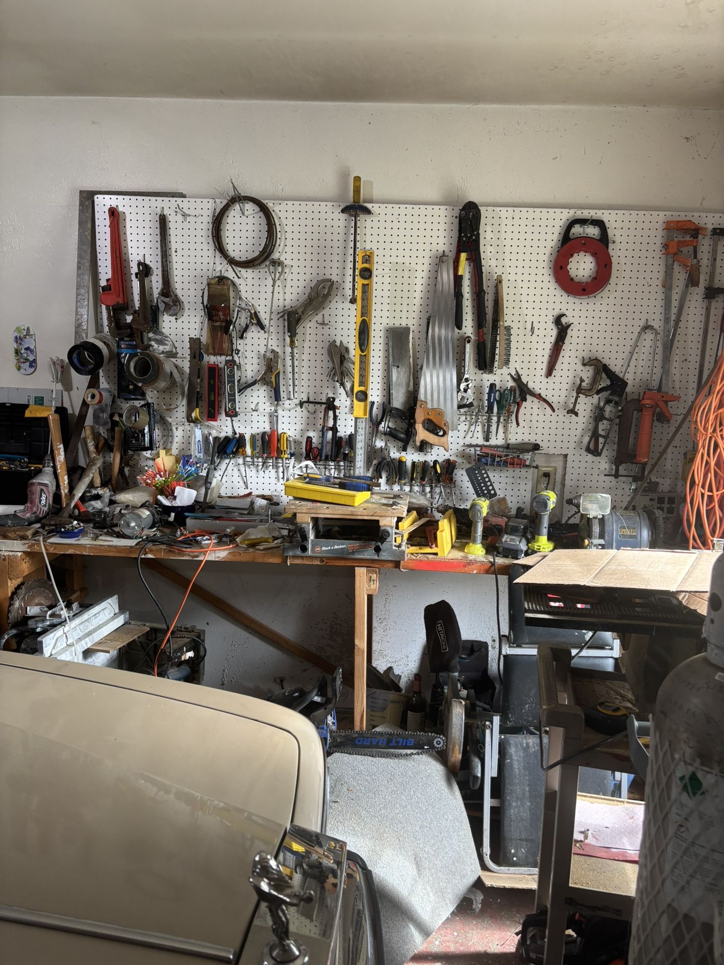 wall of hand tools