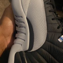 Jordan 12 Baron, Black and Grey In Color, Size 11