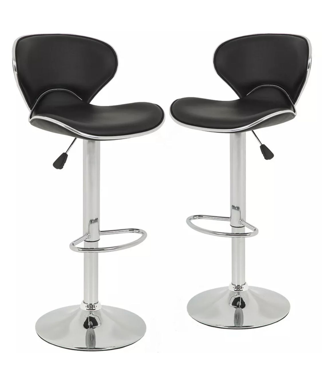 (Still Available) Set of 2 Leather Modern Bar Stools