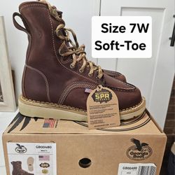 Georgia Soft Toe Work Boots Size 7w