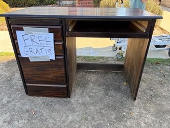 Solid Wood Computer Desk with Drawers